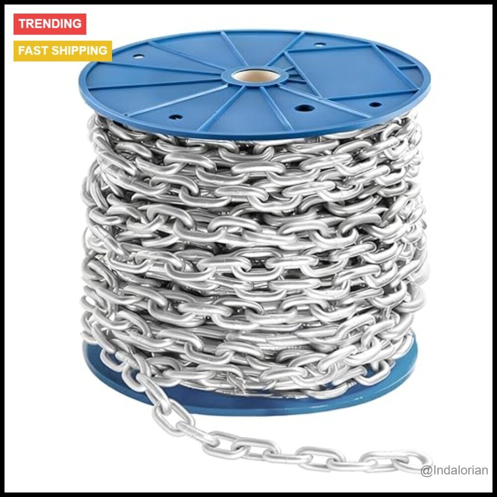 50ft Galvanized Jack Chain Heavy-Duty Hanging Chain for Lights Bird Feeders - Picture 1 of 7